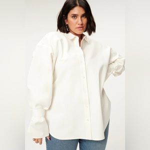 Good American White Button down shirt